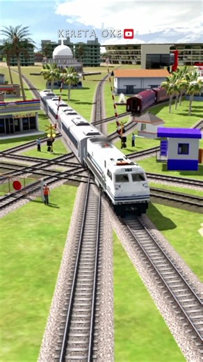 High Speed ​​Train Crosses the Crossing Gate #train #railway #automobile #railroad