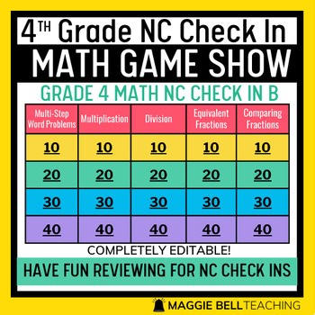 NC Check In 2.0 B - Fourth Grade Math Test Prep Game Show