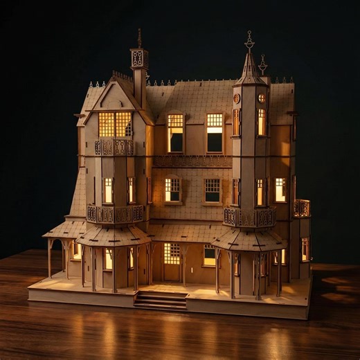 Laser Cut Wooden Lighthouse Gothic Manor | Castle Vector Files 3mm (digital Download) - Etsy