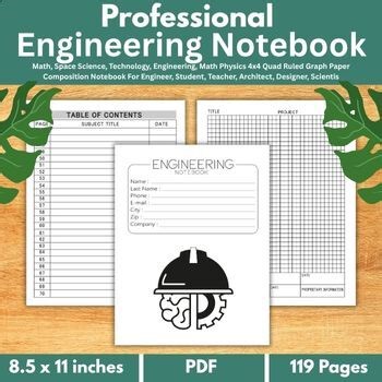 Professional Engineering Notebook | Math, Space Science, Technology, Engineering