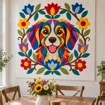 Rainbow Dog Quilt Pattern, Applique & Collage Quilt, Animal Quilt Pattern PDF, Patchwork Wall Hanging, Folk Art Dog Template - Etsy