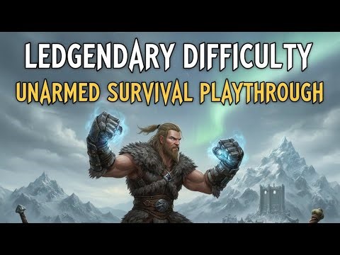 Skyrim Ledgendary Difficulty Unarmed Survival. 2026 Part1
