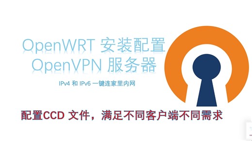 OpenWRT 安装配置 OpenVPN 服务器，配置ccd 文件，远程访问家里 NAS，不同客户端推送不同配置，满足不同需求