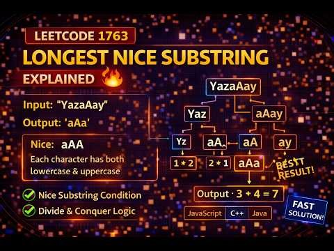 LeetCode 1763 | Longest Nice Substring 🔥 Explained | Bitwise Manipulation