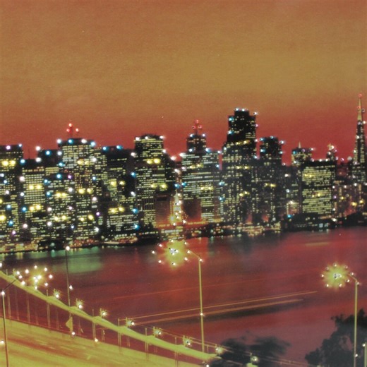 Vintage 1970s Americana Art | Bay Bridge Skyline Twinkle Light Box - Etsy