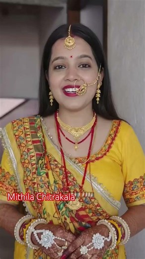 Traditional Mithila Wedding Saree |Mithila Art shorts #viral #vivah #saree #trending #mithila #art