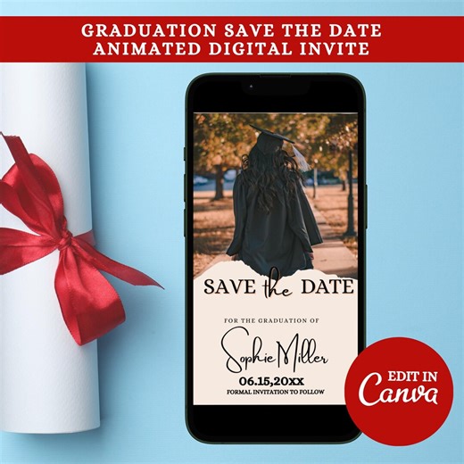 Digital Graduation Save the Date Invitation With Photo, Announcement or Ceremony Invite, Class of 2026, High School College Grad Party - Etsy