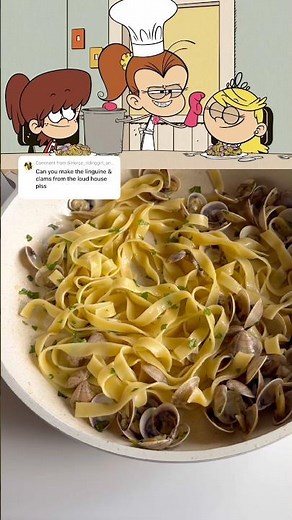 Linguine and Clams From The Loud House 🍝 #shorts #pasta #cartoon #nickelodeon #theloudhouse