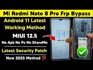 Redmi Note 8 Pro MIUI 12.5 Android 11 Google Frp Bypass | No Pc, No Apk Required Easy Method 2025
