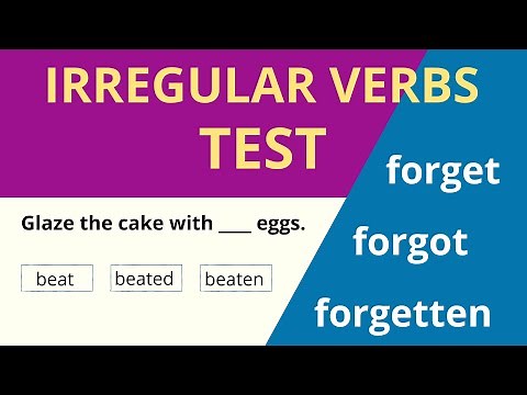 Irregular verbs Test - Test your knowledge of Irregular Verb - English Grammar Test