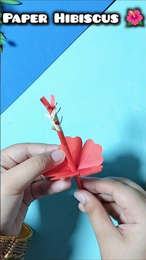How to Make Paper Hibiscus 🌺 | Easy DIY Flower for Home Decor #diy #shorts #artandcraft