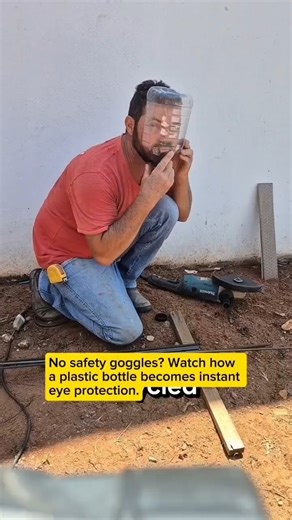 He Made Eye Protection From a Plastic Bottle 😳 #Shorts #DIY #Safety