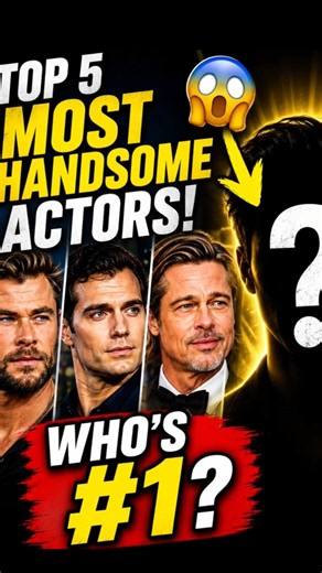 Top 5 Most Handsome Hollywood Actors 2026 😍 | Who's #1? #actors #handsome #bradpitt #chrishemsworth