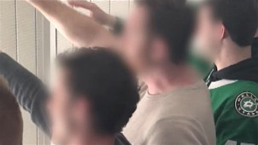Fan calls for ban of men giving Nazi salutes at game