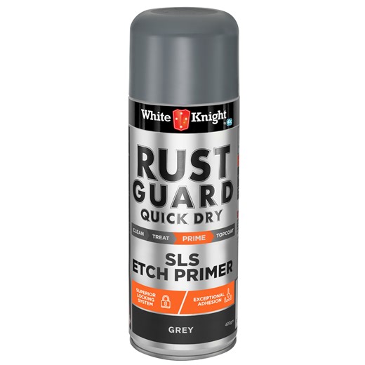 White Knight Rust Guard 300g Grey Rust Guard Quick Dry SLS Etch Primer Spray Paint