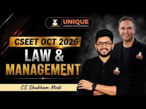 CSEET FREE | MANAGEMENT CHAP 8 LEC 2 | BUSINESS LAWS AND MANAGEMENT | OCT 2026