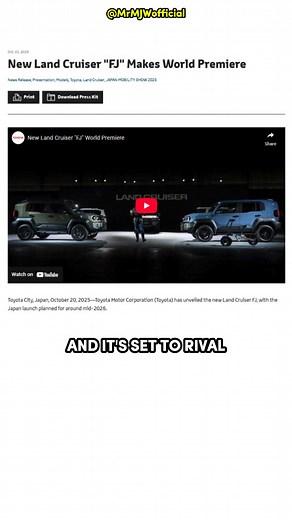 Toyota just brought back a LEGEND! The new FJ Cruiser looks tougher than ever and yes, it’s coming for the Defender crowd  Would you drive one? #ToyotaFJCruiser #Toyota #OffRoadLife #ukcars #carsuk #carnews #ukcarnews #ukcar #ukdriver #driversuk #ukdrivers #carnewsnetwork #ukcarscene #mrmjwofficial | Matt Wallace | Facebook