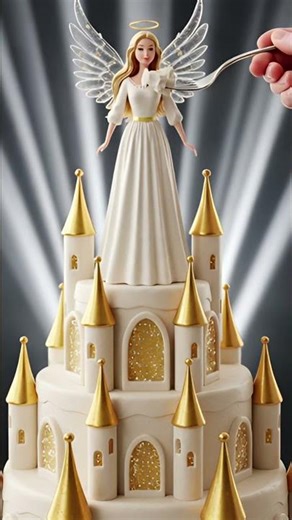 Angel Castle Cake | Magical 3D Fairy Princess Cake Design 👑🕊️ #asmr #mukbang #disney