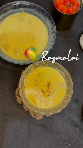 Mango rasmalai that's perfectly soft and creamy #easyrecipe #dessert #mango