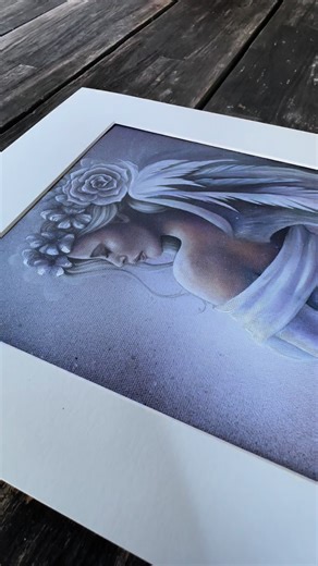 I’m bringing back my angels. Years ago I painted my heart out, creating a collection of ethereal angel paintings. I’ve invested in a beautiful quality printer and will be offering them as hand embellished canvas prints in fanciful frames. This is the first one, available in my shoppe today. #angelpainting #angelart #EtherealVibes #angelcore #acrylicpainting | The Vintage Angel