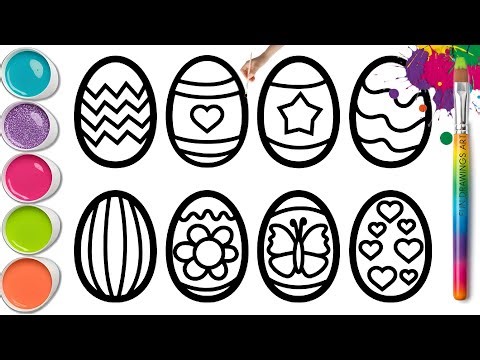 Colorful Eggs Drawing 🐣🥚🌈 Draw and Paint Easy Step by Step Tutorial