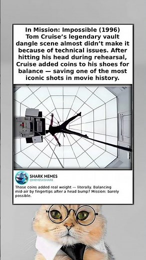 In Mission: Impossible (1996)Tom Cruise’s legendary vault dangle scene almost didn’t make it