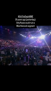 These poor loyal WCW fans Having to pay to sit through Nitros in 2000, with the risk of being hit by flying blood from the rafters And not even a bit of Stacy Keibler sexy dancing without it being interrupted At least they saw two WCW World Heavyweight Title changes on this show... 😬 #OnThisDayInWWE | On This Day in WWE