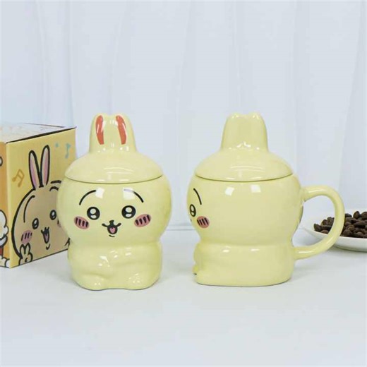 Custom Design Cute Cartoon Character Ceramic Coffee Mug 3D Creative Novelty Unique Porcelain Cup with Lid
