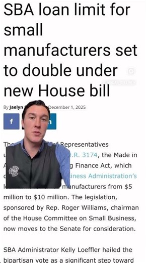 SBA set to increase their $5M loan cap to $10M for the manufacturing space