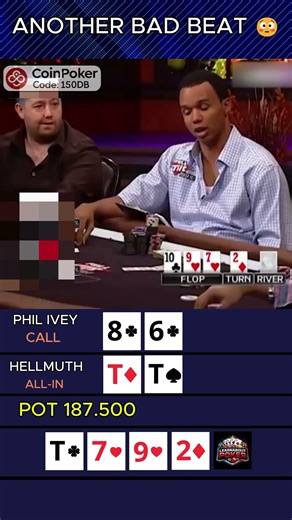 HELLMUTH CAN’T BELIEVE THIS BAD BEAT 🤯 #poker