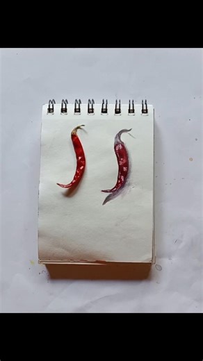 Tutorial:How to draw realistic red chilli #viral #art #ytshorts #drawing #painting #viralshort
