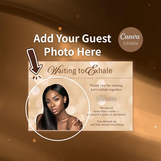 Waiting to Exhale Custom Thank You Card: Ladies Night Party Favors, Editable Photo Cards Guest Name Card,(canva Template, Digital Download) - Etsy