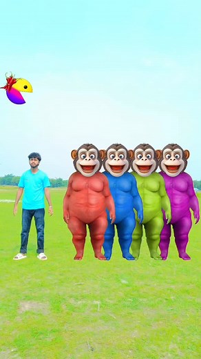 40K views · 4.4K reactions | Four purple, blue green & red Fatty dog vs cute brothers head matching with tu Radha meri main殺songs#comedy#editing#reels#viral#trending#vfx#game#magic#funny#fun#explore#foryou | Prason Vfx | Facebook