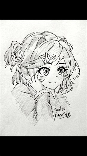 drawing "Natsuki" from "Doki Doki literature club" fanart