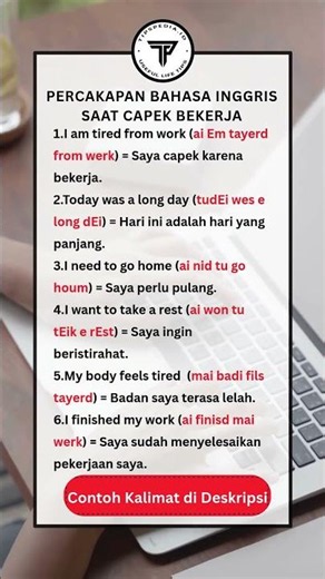 Belajar Bahasa Inggris Saat Capek Bekerja Untuk Pemula | #short #shorts