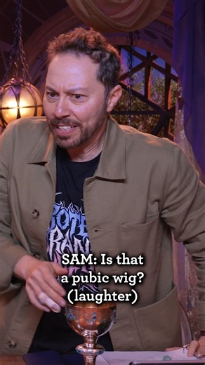 Critical Role on Instagram: "A WHAT? 🍻 🤔 Game Master @BrennanLeeMulligan comes up with a quick definition as our Soldiers' Table adventures deep into a cellar in #CriticalRole Campaign 4, Episode 9 - "To the Hounds" - now available on YouTube and @hellobeacon! ✨ #dnd #dungeonsanddragons #wig #voiceacting #improv"