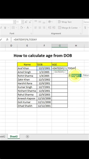 Get age quickly from DOB