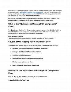 How to Resolve QuickBooks Missing PDF Component - SlideServe