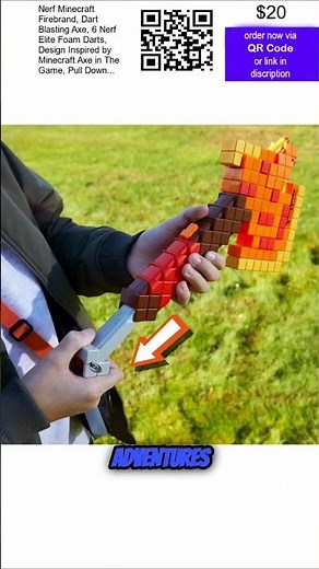 Nerf Minecraft Firebrand Axe: Dart-Blasting Fun for Minecraft Fans! 🔥🪓