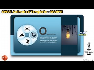 139.PowerPoint Rotating shapes Animation - SWOT Analysis Template | Morph Transition