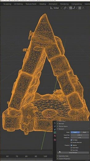 Blender - Reduce 3D model polygons and keep texture #shorts