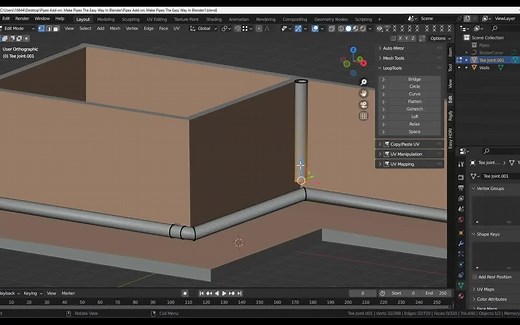 iBlender中文版插件Pipes 教程管道附加组件。在 Blender 中以简单易行的方式制作管道 Blender