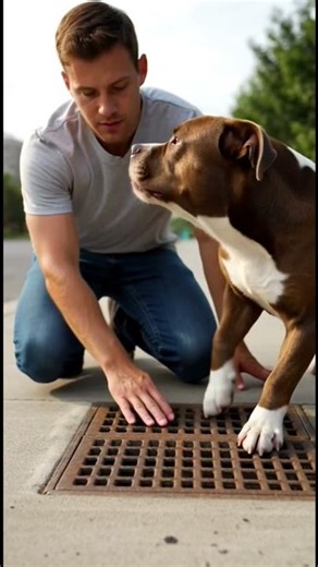 Hero Pitbull Saves Trapped Baby Ducks from Drain Pipe 🐶🦆 #shorts #shortvideo