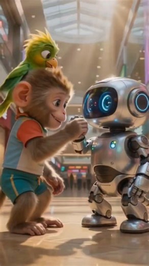 “Momo Meets Robot… Unexpected Ending 😳” #viral #shortvideo #tranding #3danimation #robotfriend