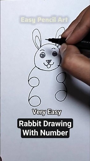 How to draw Rabbit With Number | Rabbit Drawing | Easy Drawing