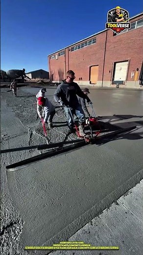 Concrete Leveling Process Using a Screed Tool on a Construction Site #concretework #concreteleveling