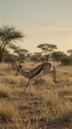 Springbok's Incredible 2-Meter Jump! 😲🦌 | Wildlife Facts #animalfacts #wildlifefacts #viralvideo