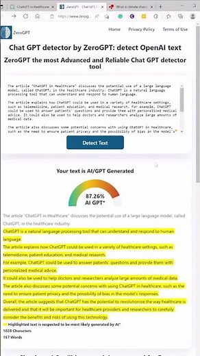 ZeroGPT's AI Content Detector: Which side is your text on? | shorts