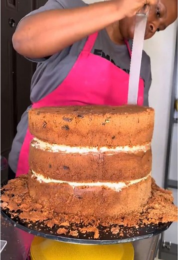 Fruit Cake Stacking and Trimming for Celebrations