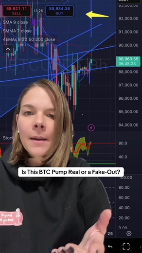 Bitcoin Sunday Night Update: Can We Push Through $91.6K For Real? We're facing $89.2K resistance right now. To confirm this pump isn't just a fake-out, we need to get above $91.6K. If we do, we could see $94K next. If not, we might roll over. #Bitcoin #Crypto #BitcoinUpdate #CryptoAnalysis #TheBullishBabeCrypto